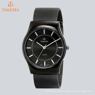 Hombres de malla de acero inoxidable vestido de reloj 72668